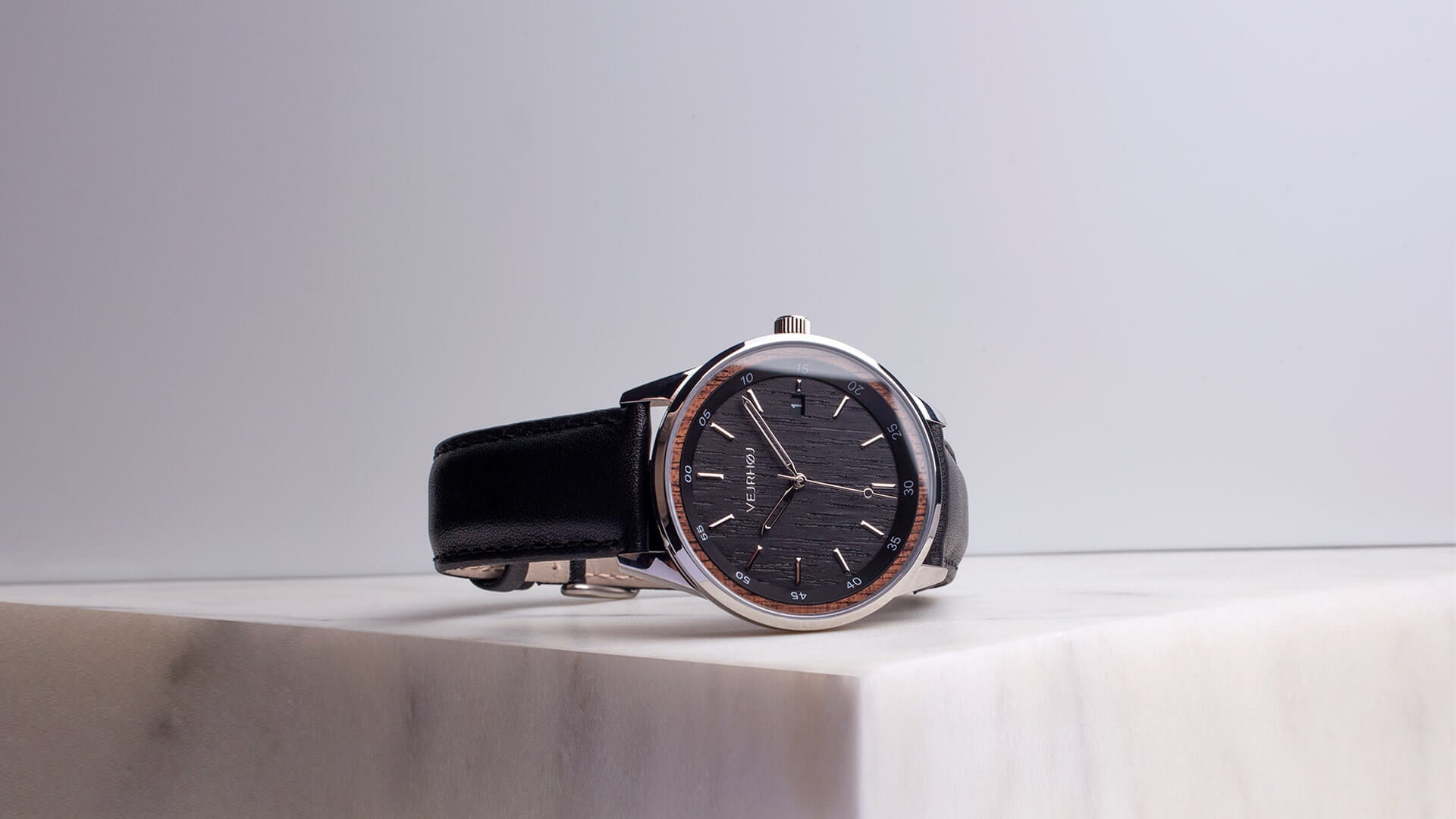 black automatic wood watch