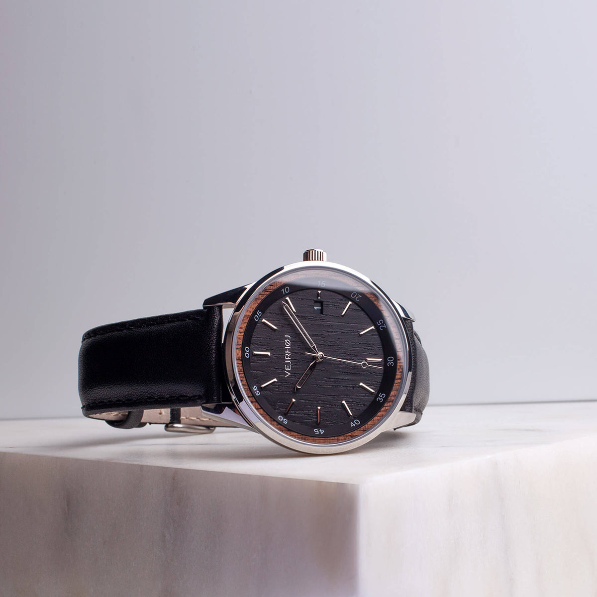 black automatic wood watch