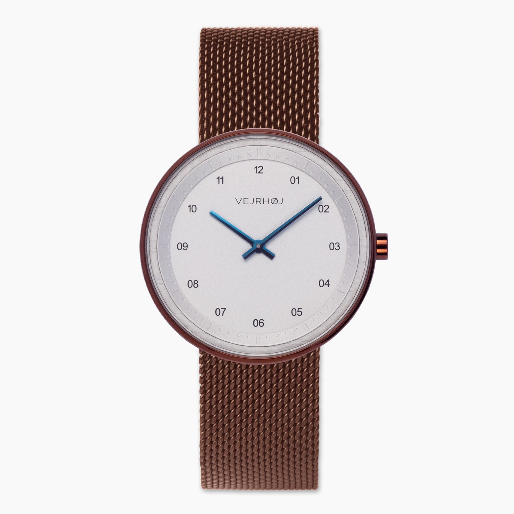 ARCTIC mesh Men's watch, white dial with bronze-colored case and mesh band