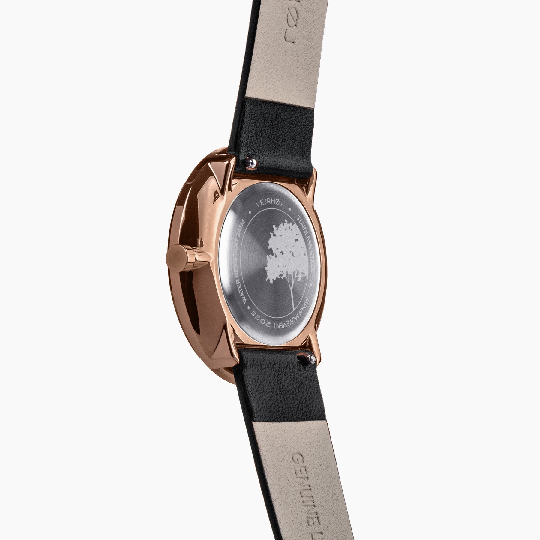 Petite ARCTIC The back of a ladies' designer watch and its engraving