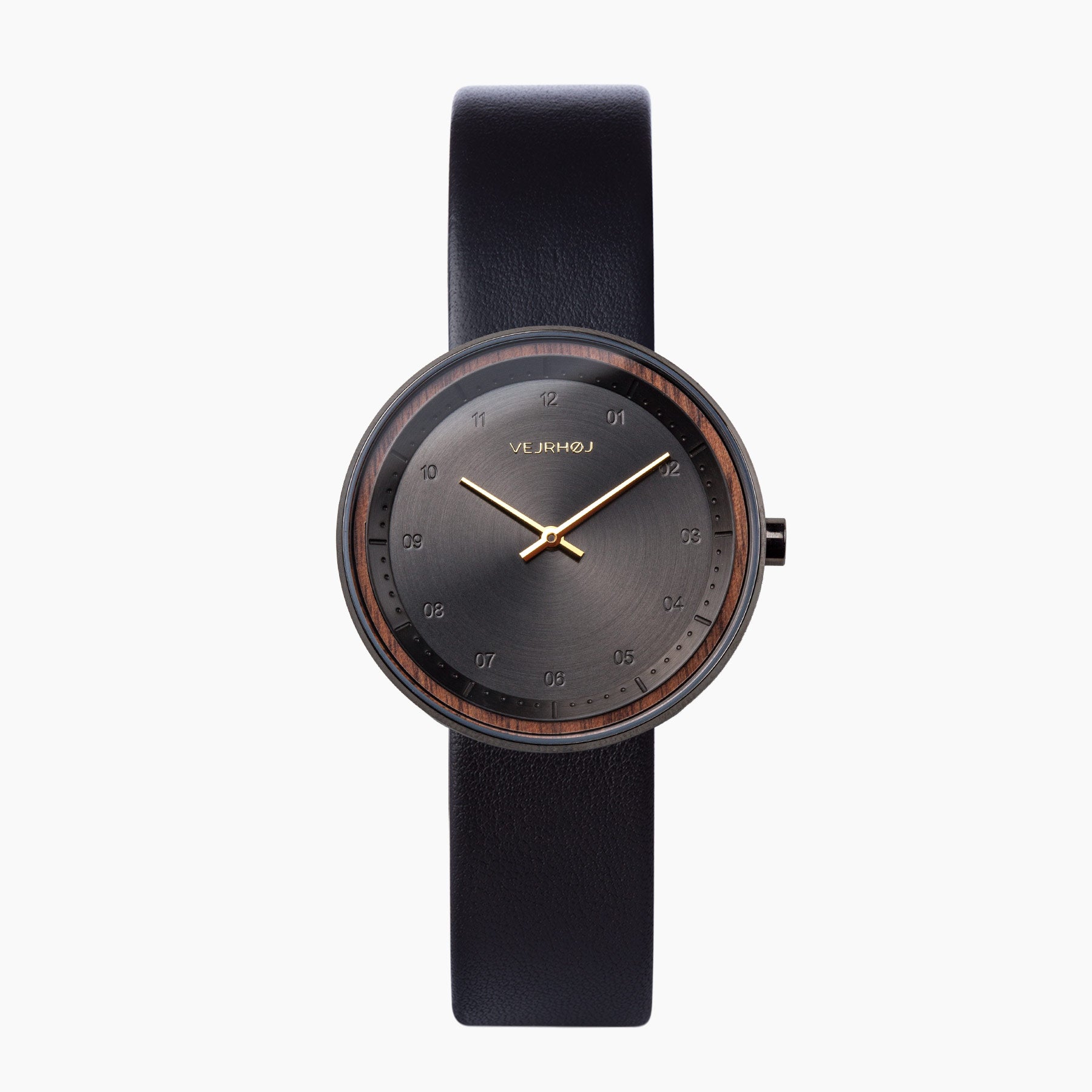 lady's black gold watch