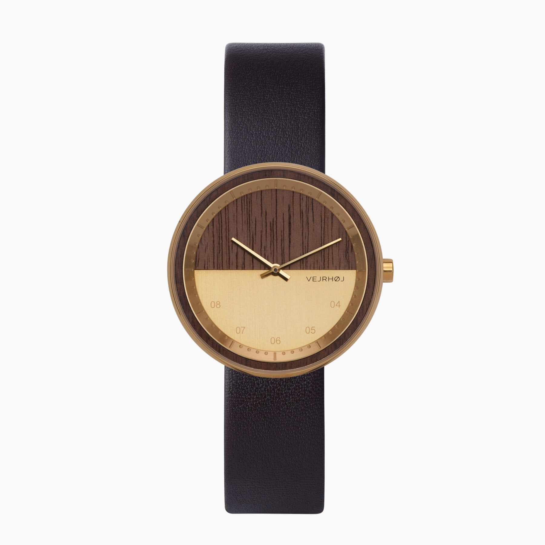 Women's gold and walnut wood watch from VEJRHØJ