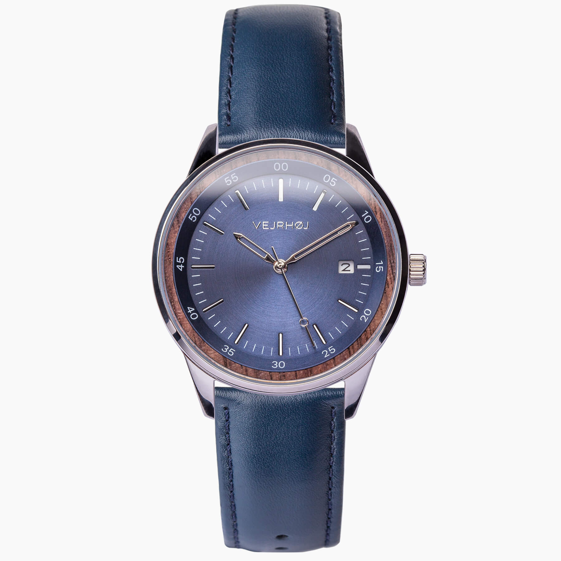 The blue automatic model with blue straps from the watch brand Vejrhøj