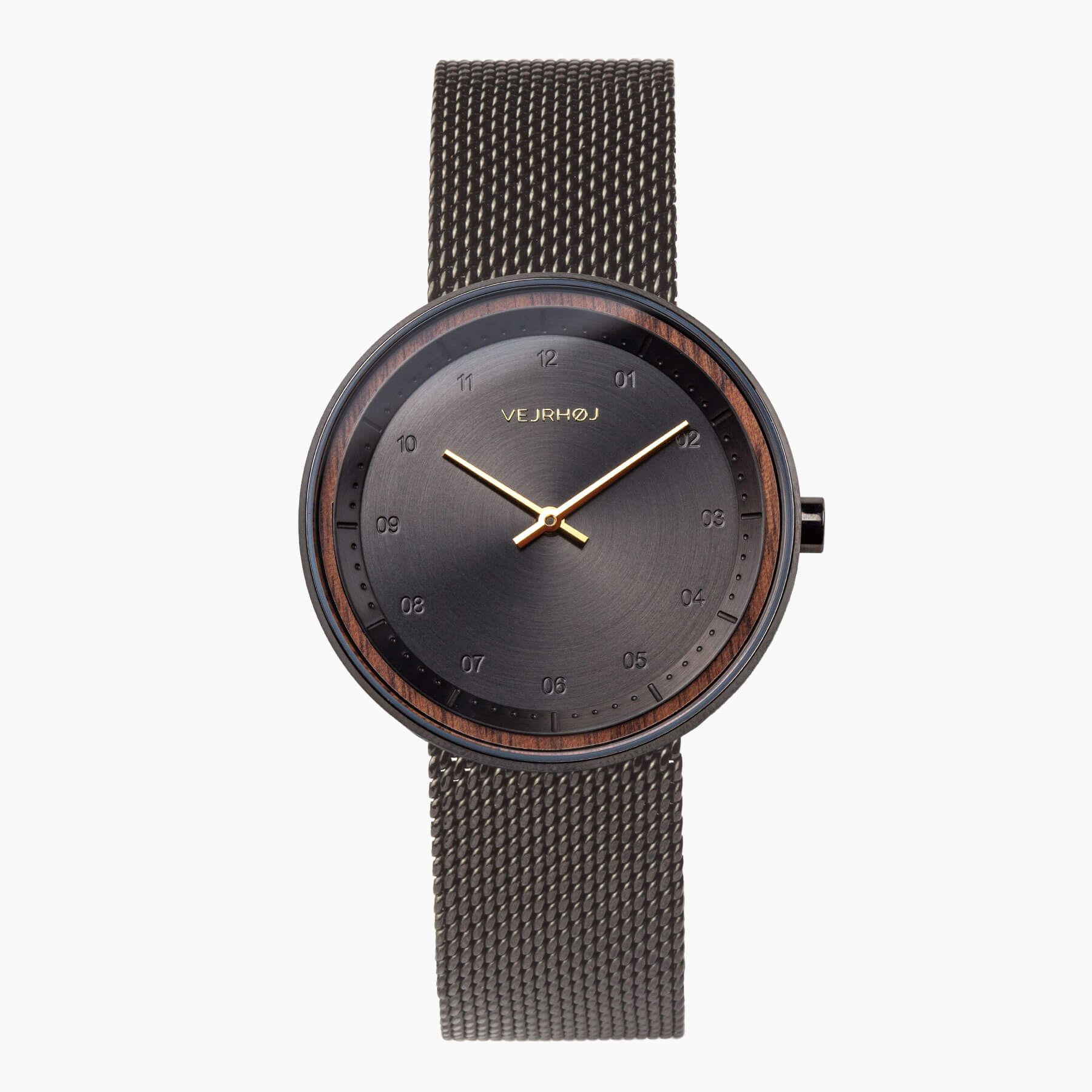 BLACK & GOLD - mesh VEJRHØJ wood watches