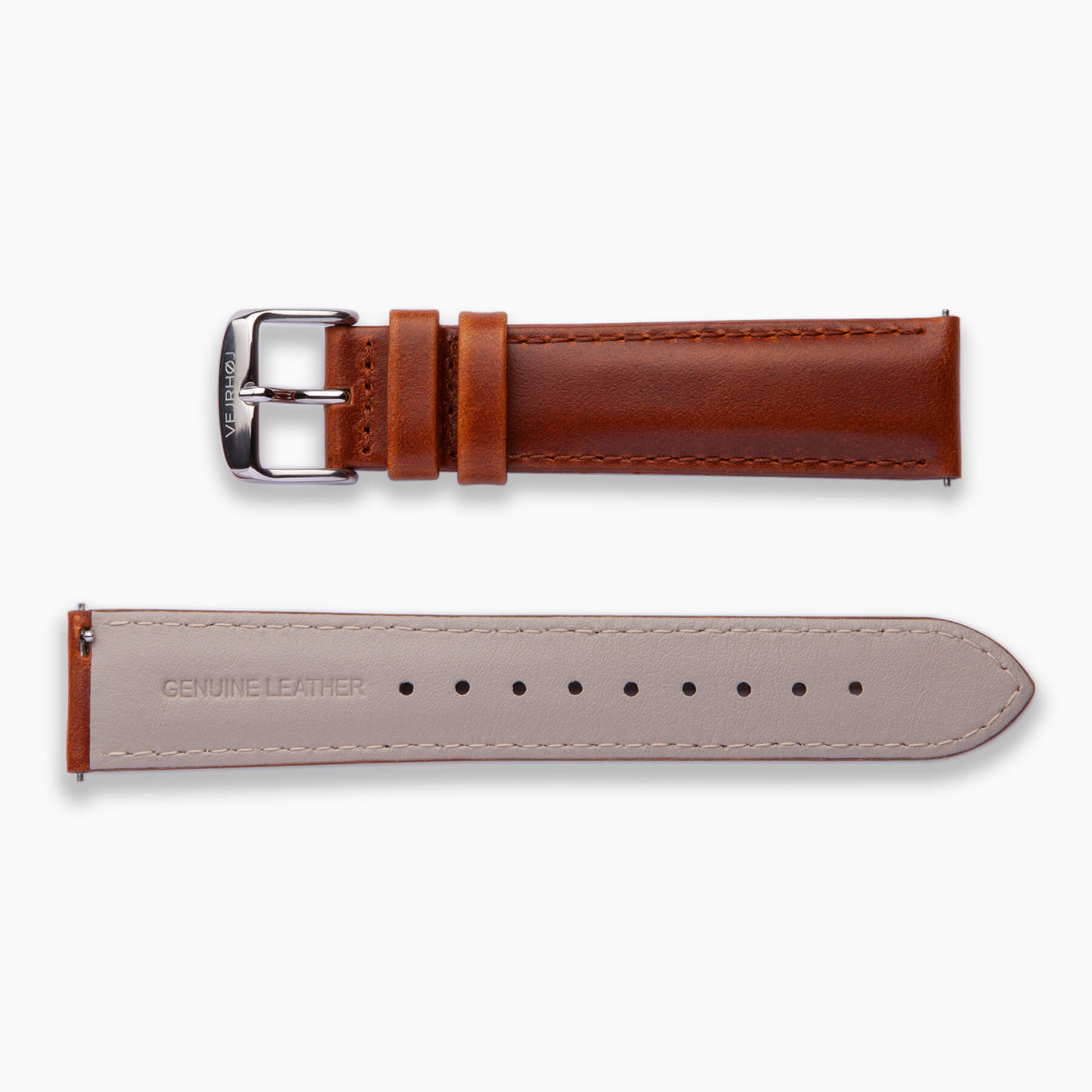 Caramel colored strap with silver buckle