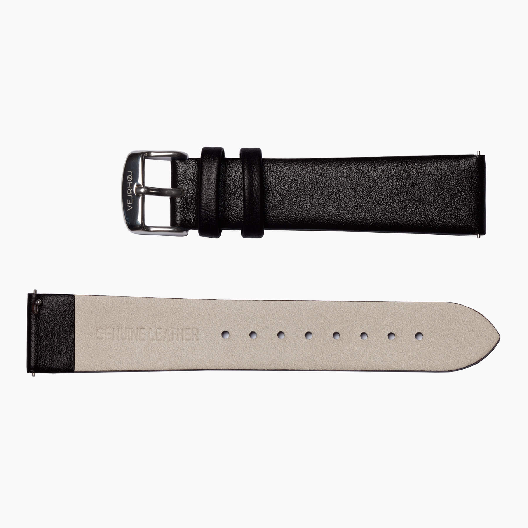 Black strap with silver buckle