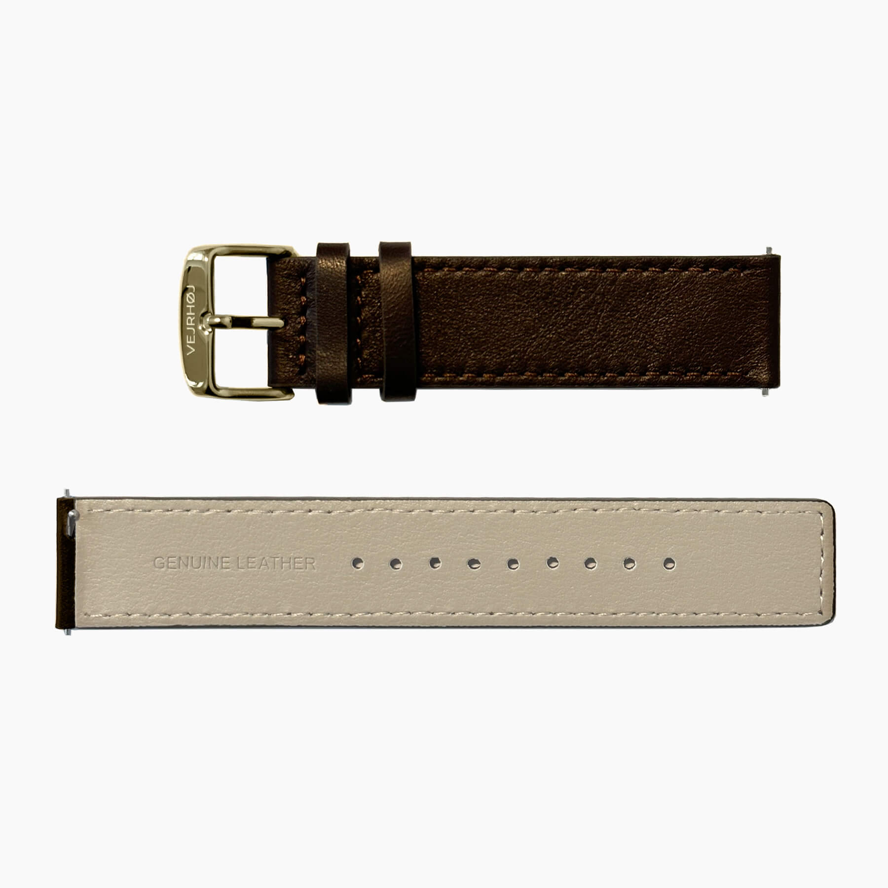 brown strap with golden buckle