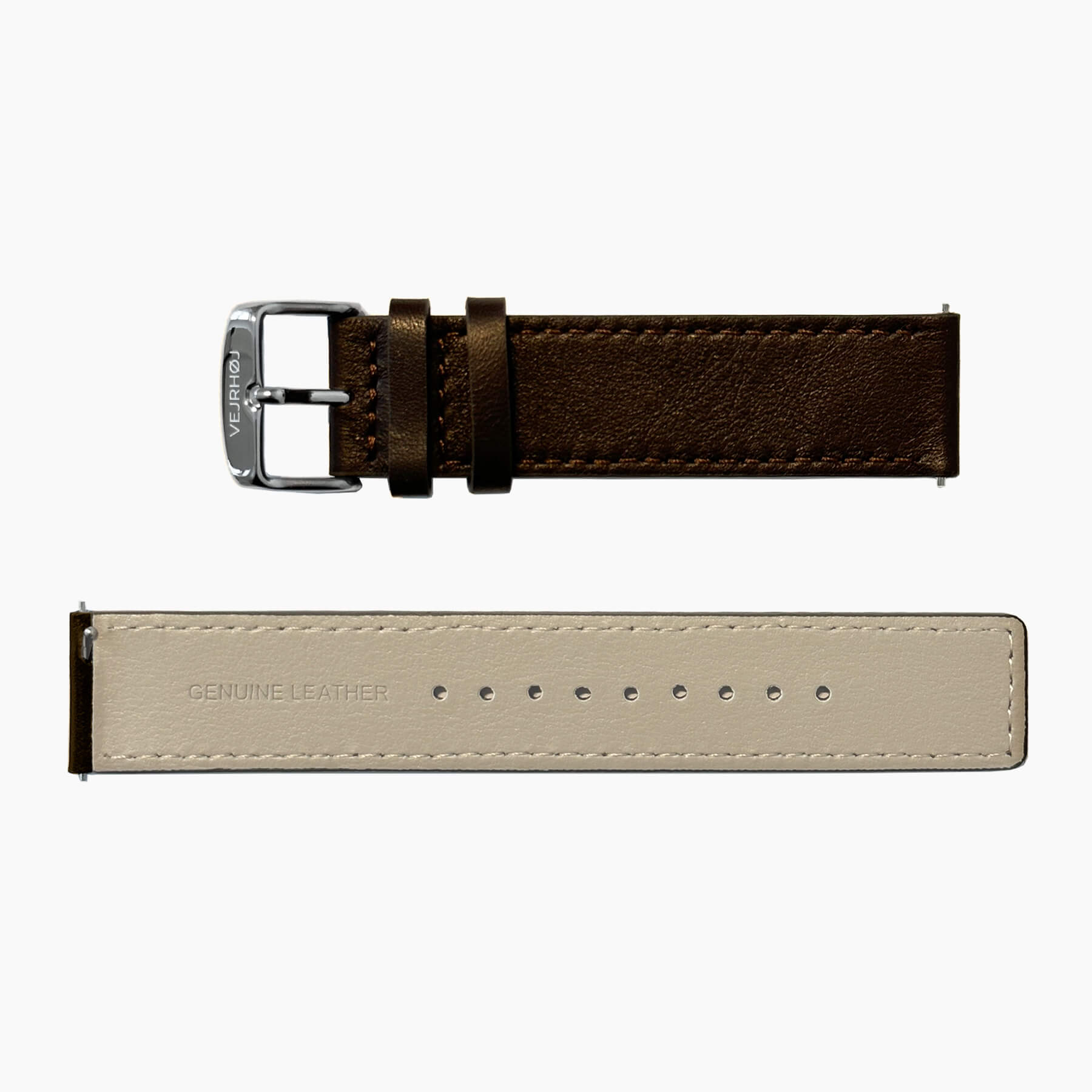 Brown strap with silver buckle