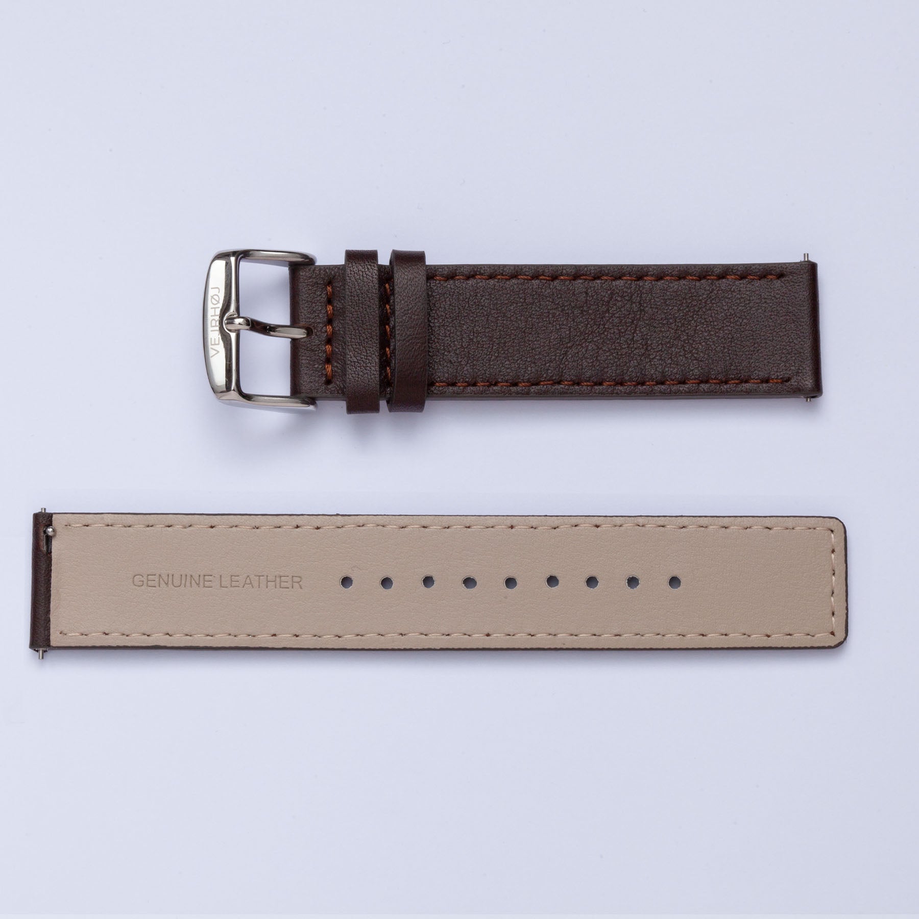 Brown strap with silver buckle