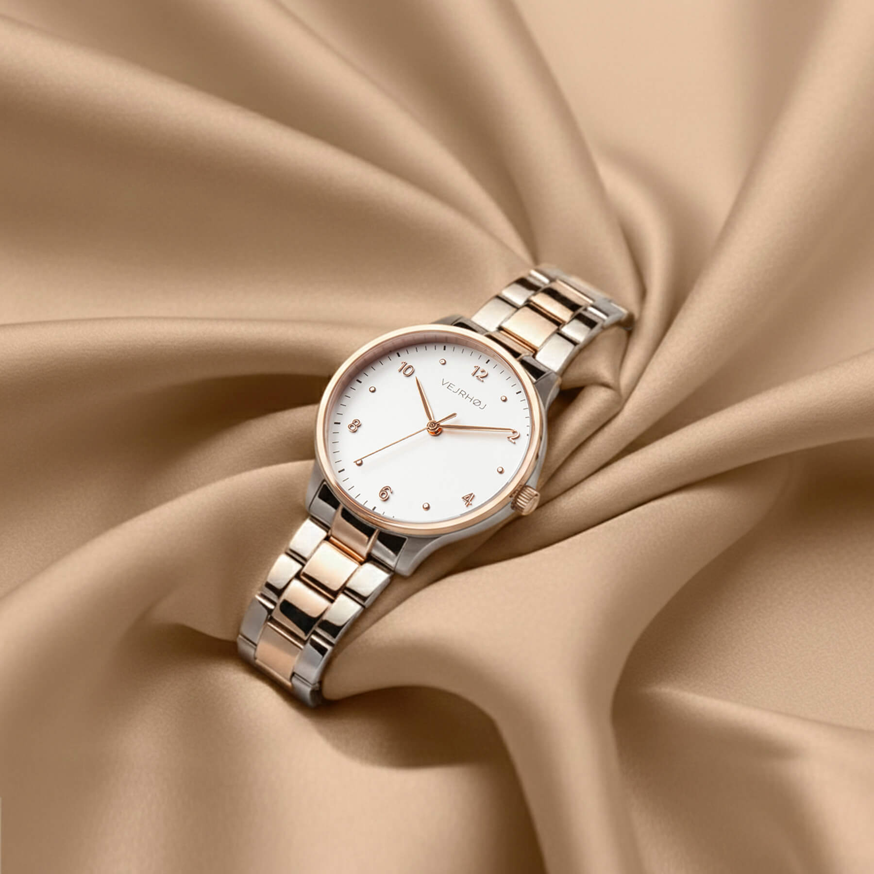 womens white rose gold watch by VEJRHØJ 