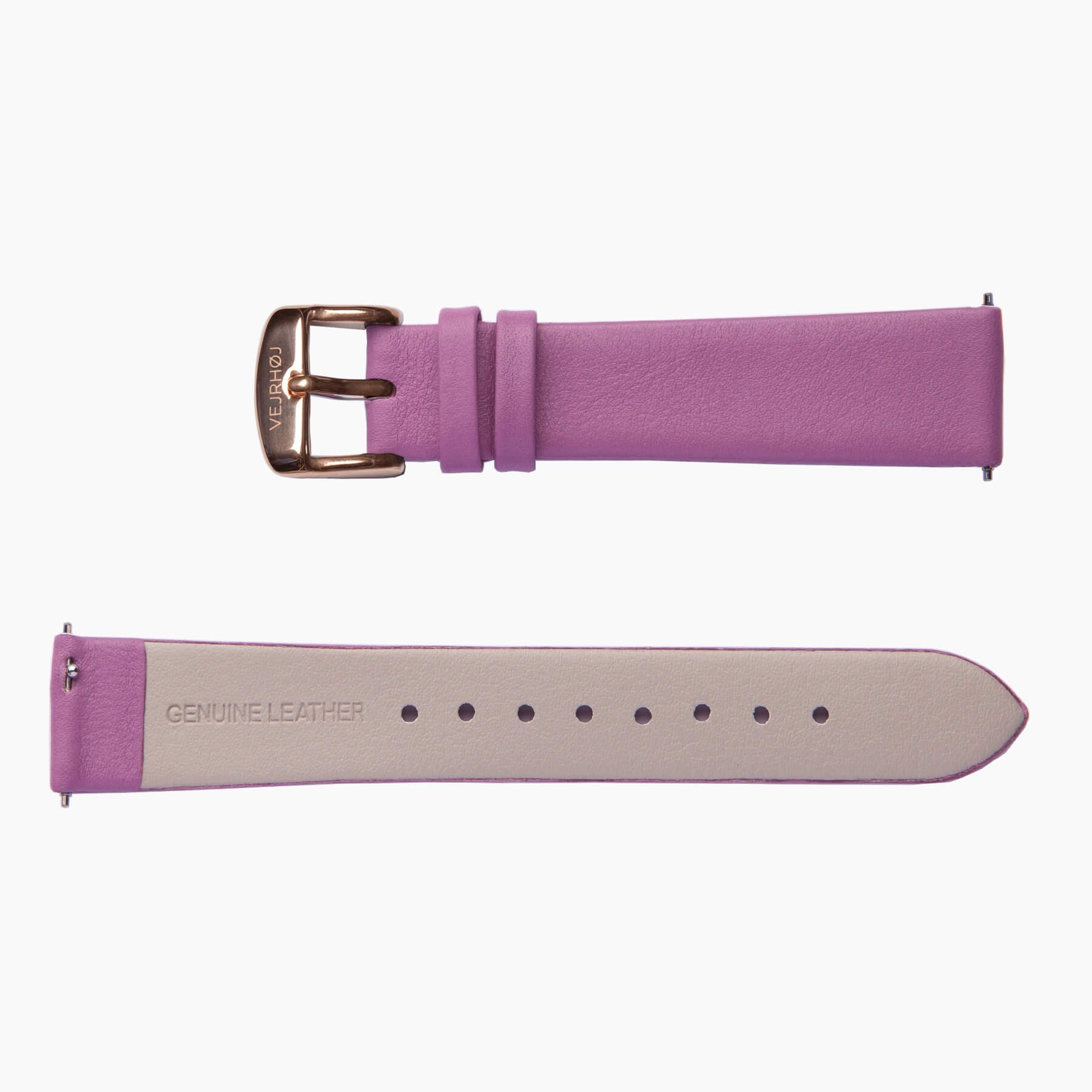 Pink strap with rose gold buckle