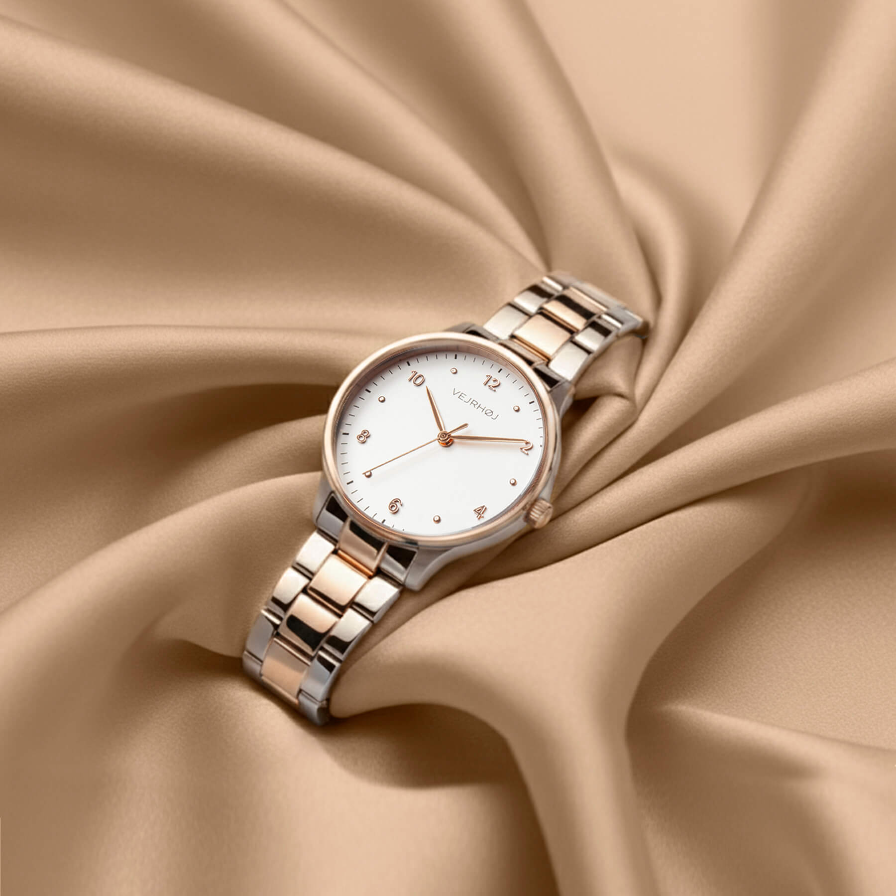 womens white rose gold watch by VEJRHØJ 