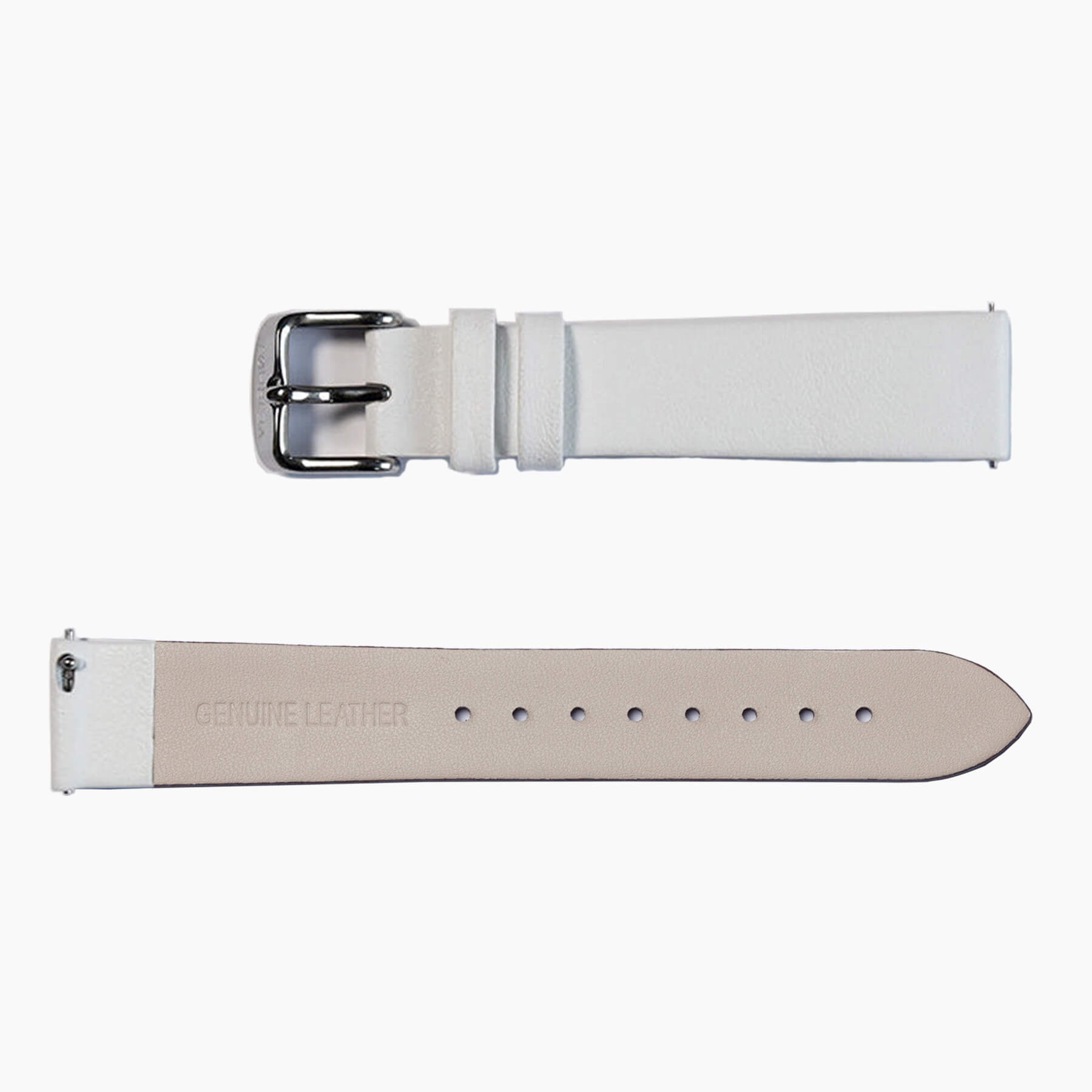 White strap with steel buckle