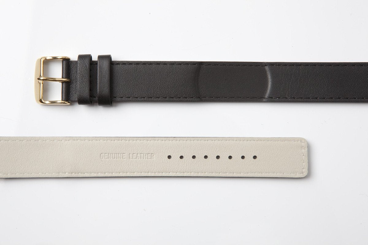 Black Leather Strap | For NAUTIC watch