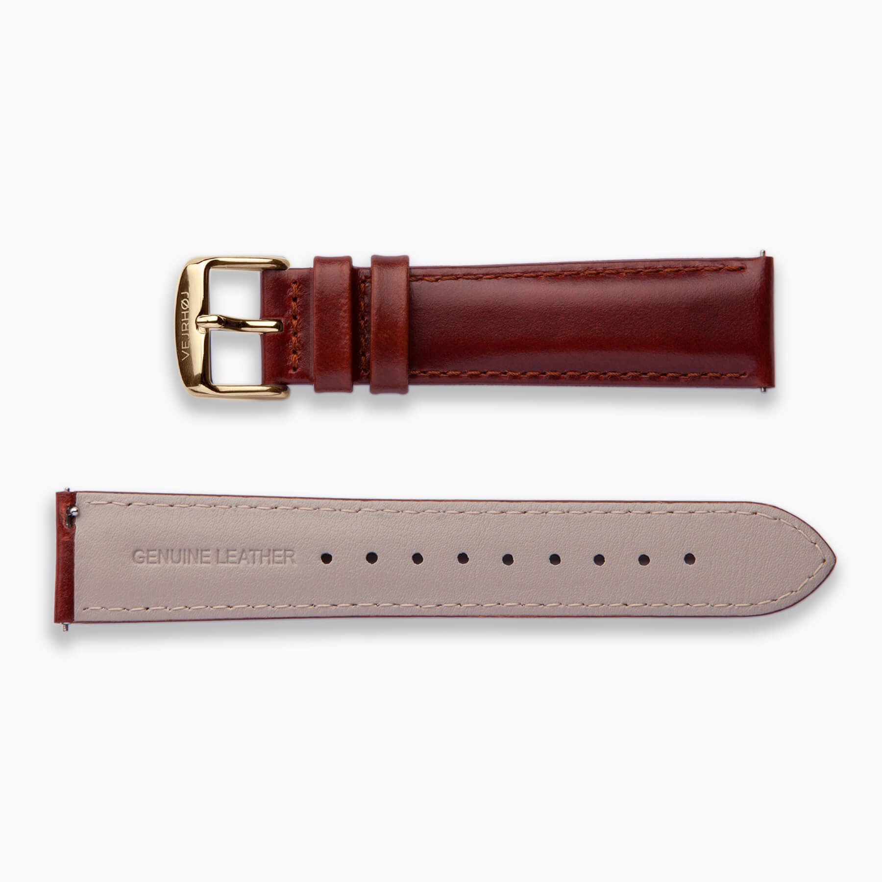 Mahogany strap with golden buckle