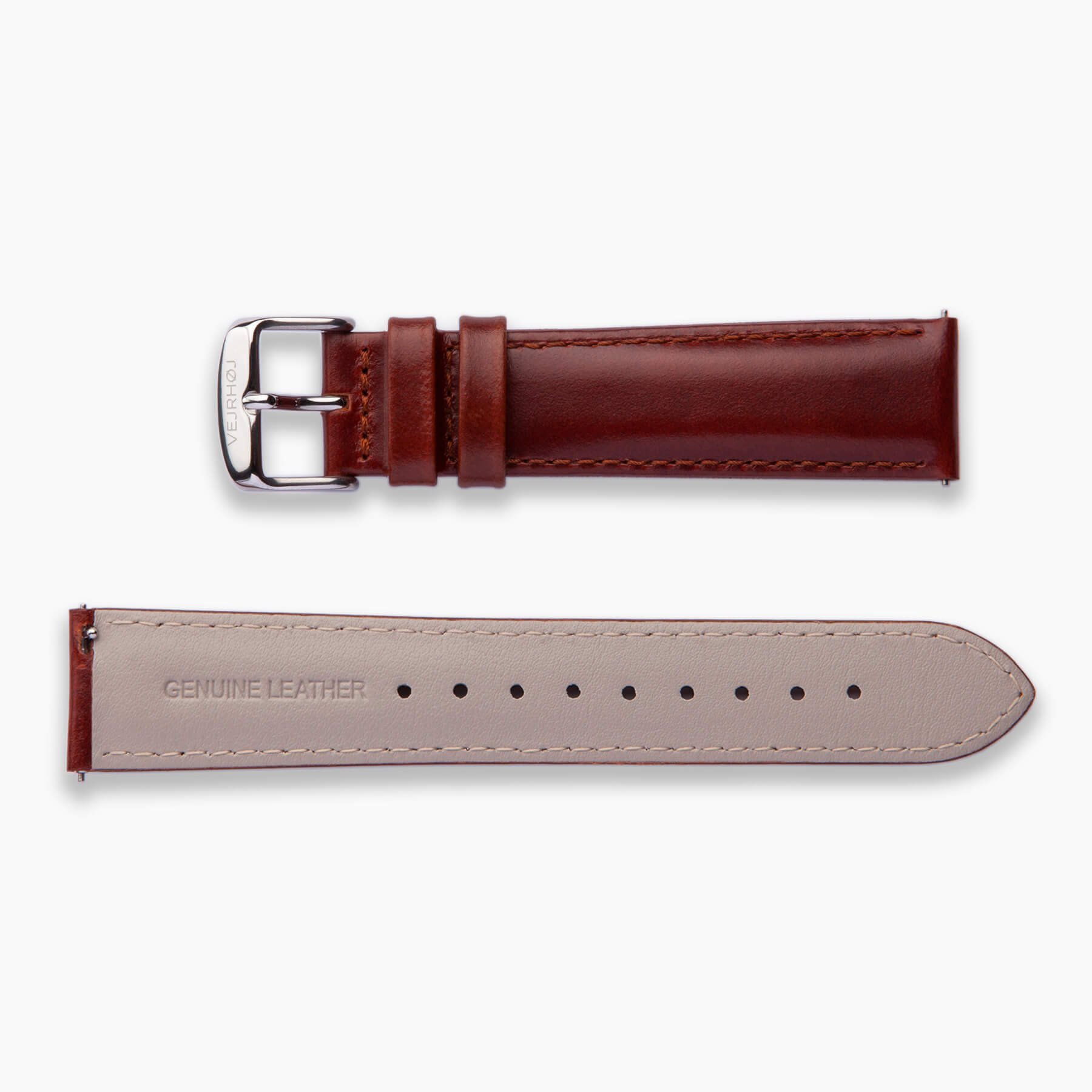 Mahogany strap with Silver buckle