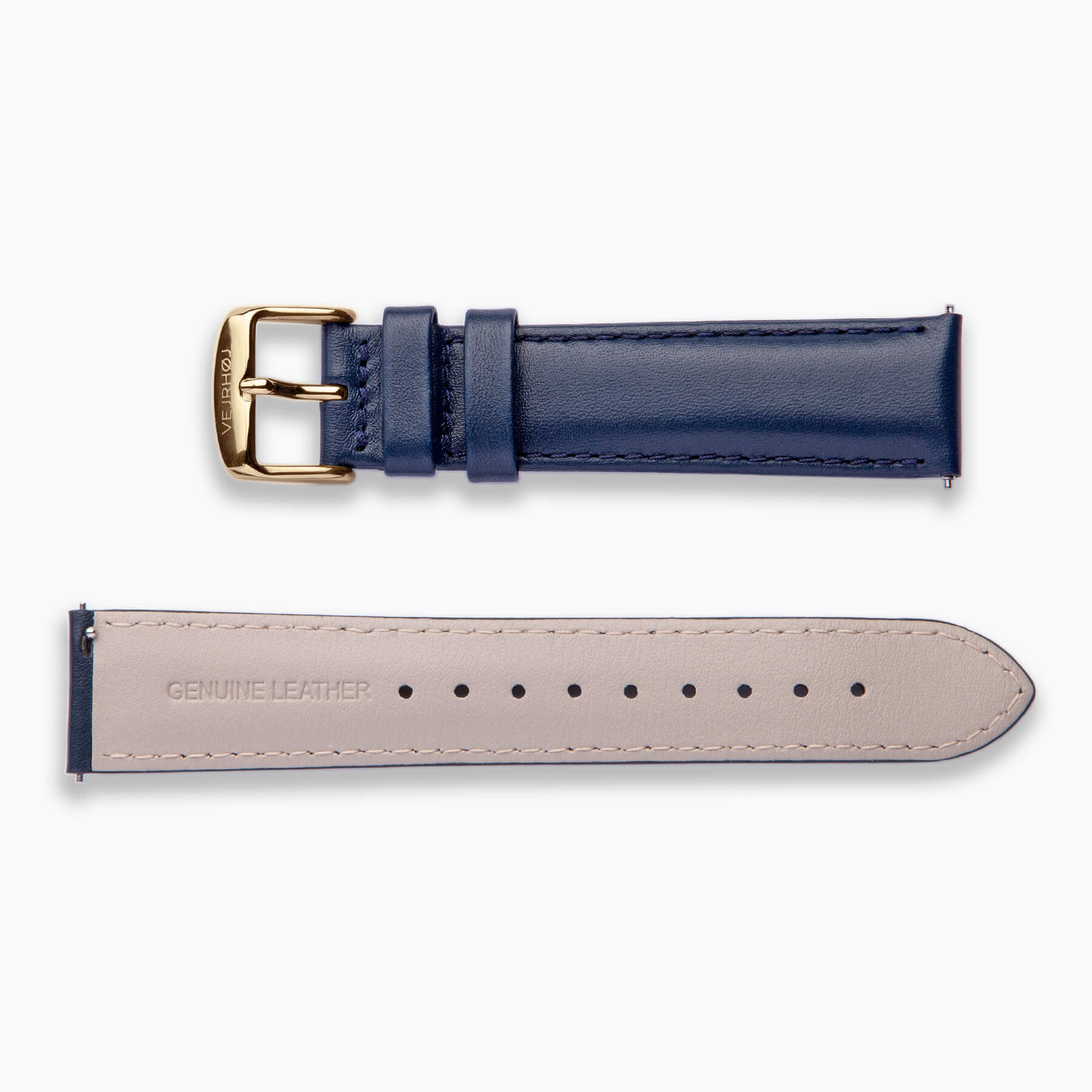 Blue strap with golden buckle